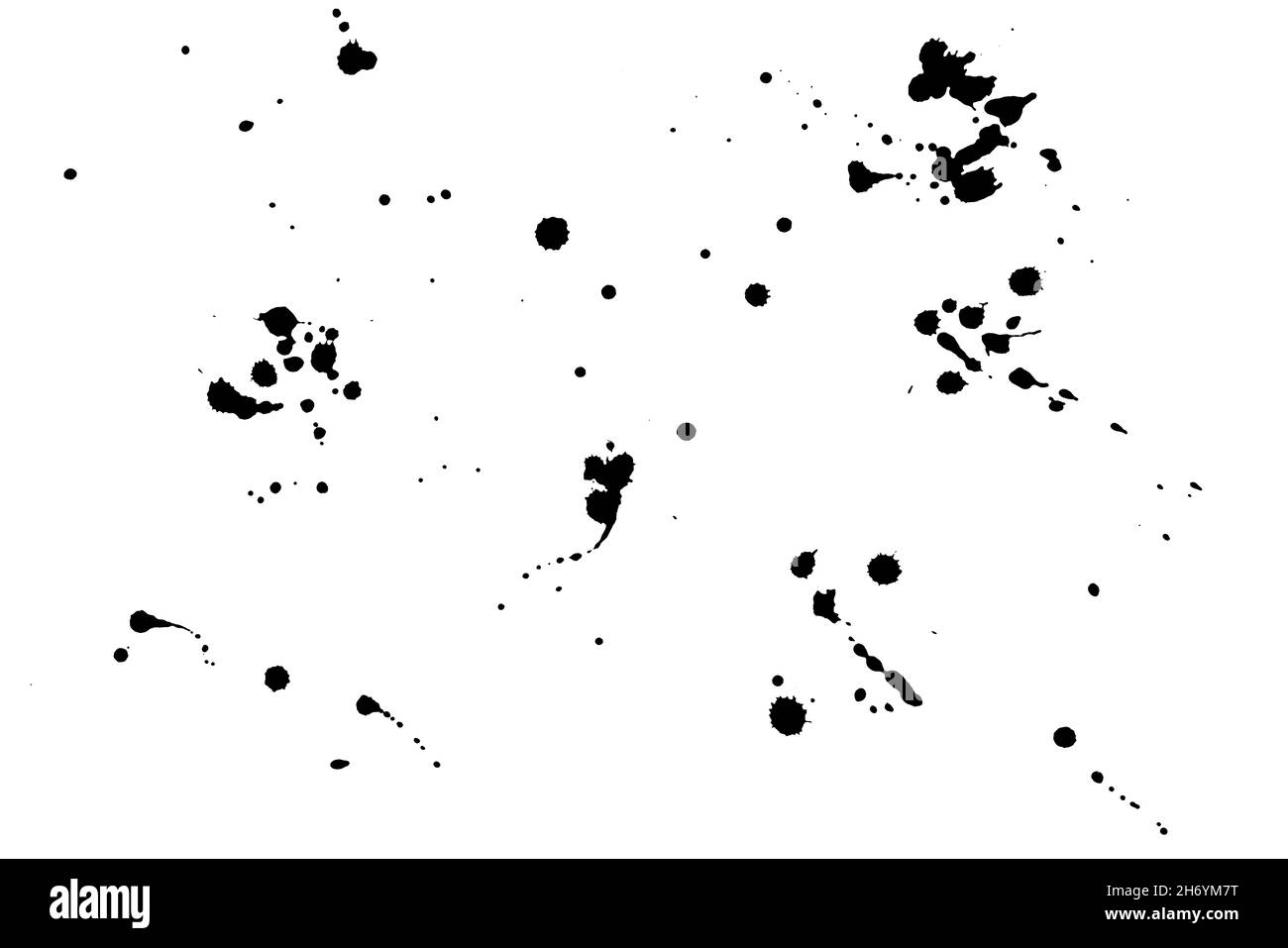 Illustration of black ink spots on a white background Stock Photo Alamy