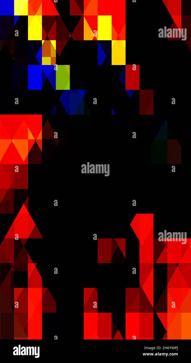 Abstract vivid geometric triangles architectural background vertical layout Stock Photo