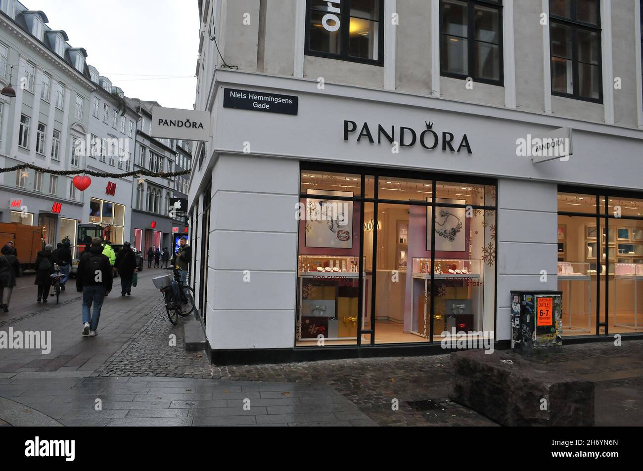 Copenhagen/Denmark./18 November 2021/ Pandora jewellery store on stroehget  financial street of danish capital. (Photo..Francis Joseph Dean/Dean  Pictures Stock Photo - Alamy