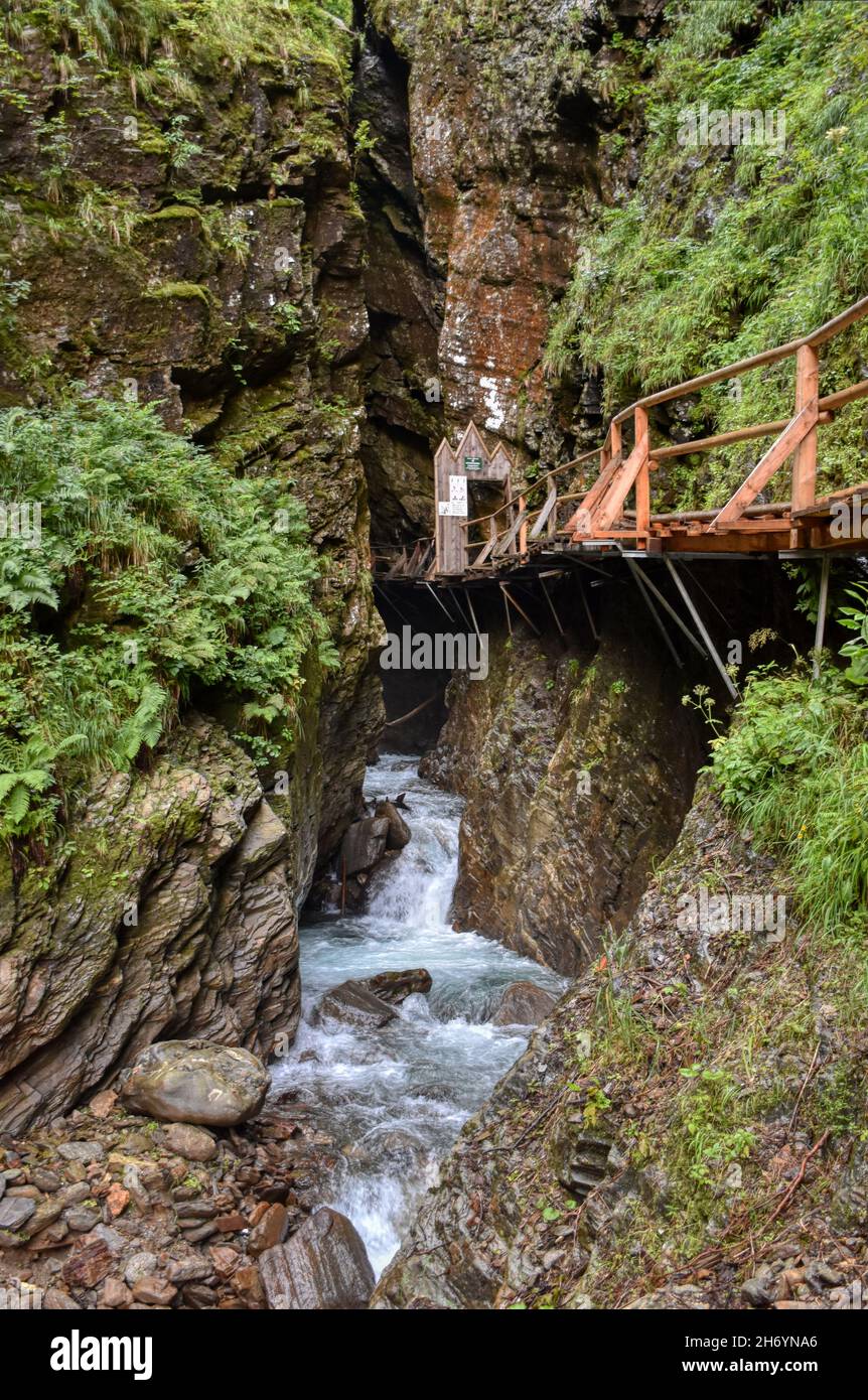 Raggaschlucht, Ragga Schlucht, Schlucht, Klamm, Mölltal, Flattach, Kärnten, Oberkärnten, Bach, Raggabach, Kreuzeck, Kreuzeckgruppe, eng, tief, steil, Stock Photo