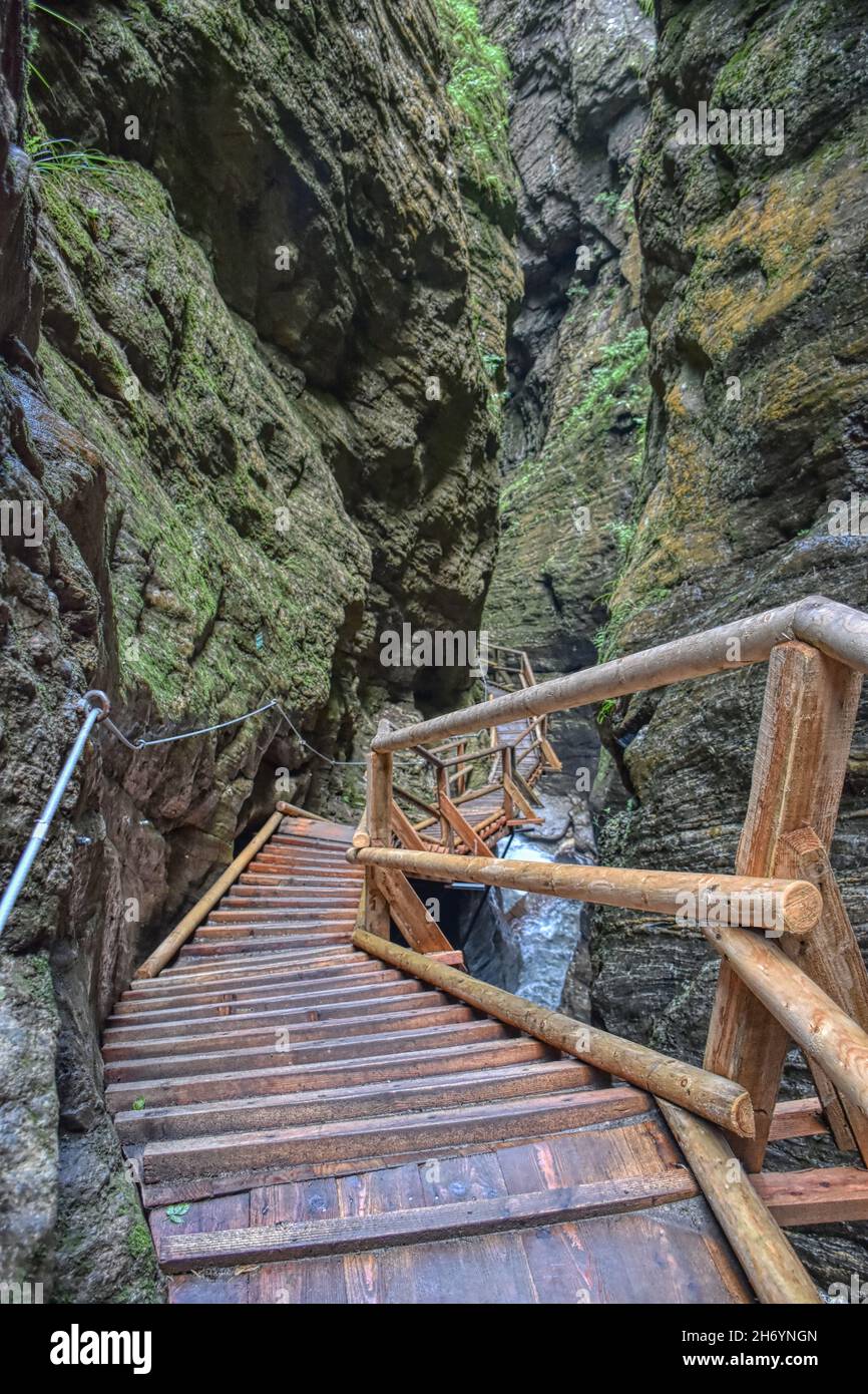 Raggaschlucht, Ragga Schlucht, Schlucht, Klamm, Mölltal, Flattach, Kärnten, Oberkärnten, Bach, Raggabach, Kreuzeck, Kreuzeckgruppe, eng, tief, steil, Stock Photo