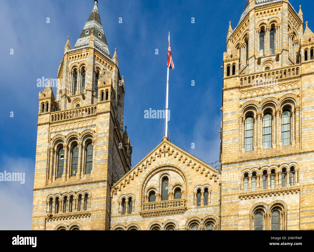 The iconic Natural History Museum, the Alfred Waterhouse building, in Cromwell Road and Exhibition Road, South Kensington, London SW7 Stock Photo