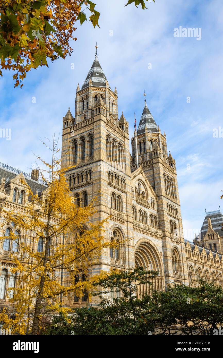 The iconic Natural History Museum, the Alfred Waterhouse building, in Cromwell Road and Exhibition Road, South Kensington, London SW7 Stock Photo