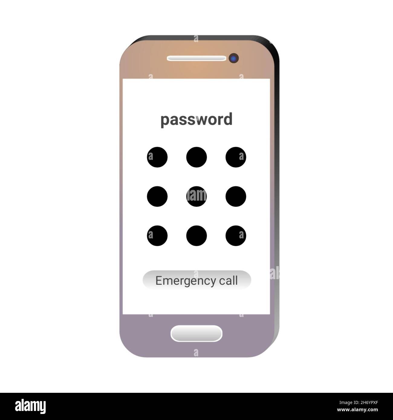 Digital illustration of a phone with a password screen Stock Photo - Alamy