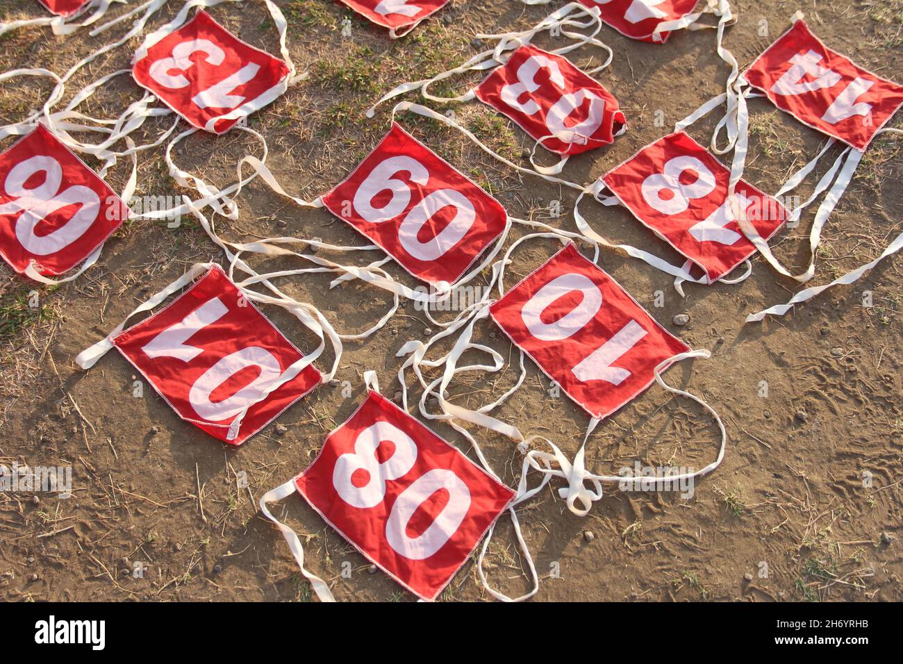 The chest number for a marathon Stock Photo Alamy