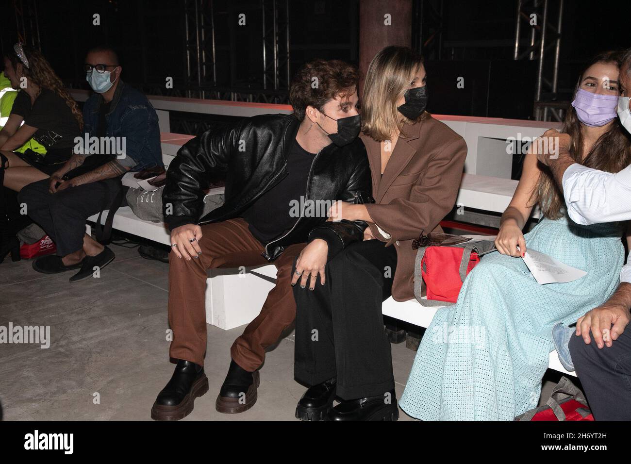 Sao Paulo, Sao Paulo, Brasil. 18th Nov, 2021. (INT) SPFW N52: Celebrities during the parede by stylist Walerio Araujo SS 22 collection. November 18, 2021, Sao Paulo, Brazil: Model Sasha Meneghel and her boyfriend Joao Figueiredo during the parede by stylist Walerio Araujo SS 22 collection. on the third day of SPFW N52 (Sao Paulo Fashion Week), held at the Brazilian Cultures Pavilion in Ibirapuera Park, in Sao Paulo, on Thursday (18). The event, which runs until November 21, takes place in a hybrid format, with on-site fashion shows and presentations via digital platforms. (Credit Image: © Stock Photo