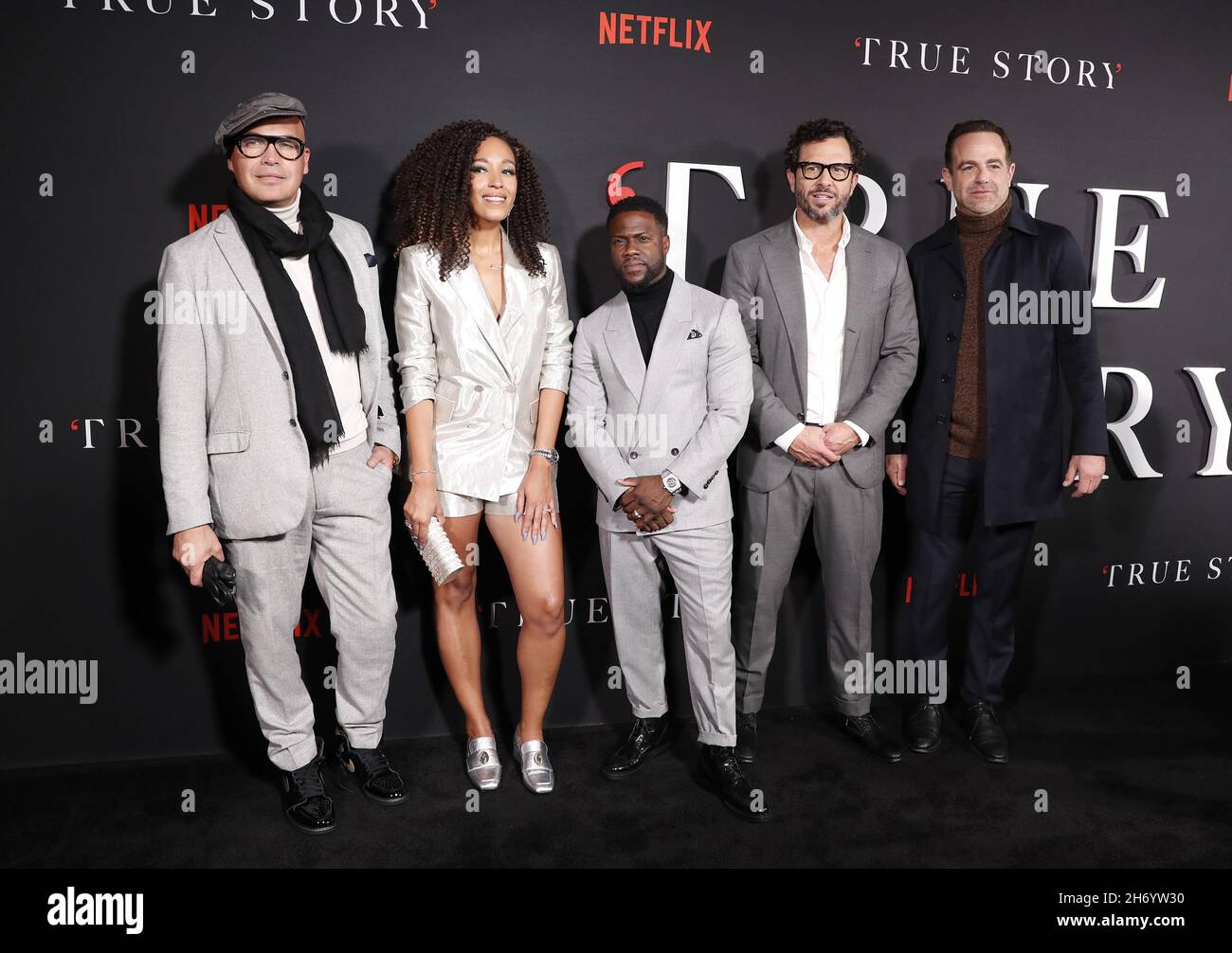 New York, United States. 18th Nov, 2021. Billy Zane, Tawny Newsome, Kevin Hart, Eric Newman and Paul Adelstein arrive on the red carpet the Netflix's 'True Story' New York Screening at the Whitby Hotel on Thursday, November 18, 2021 in New York City. Photo by John Angelillo/UPI Credit: UPI/Alamy Live News Stock Photo
