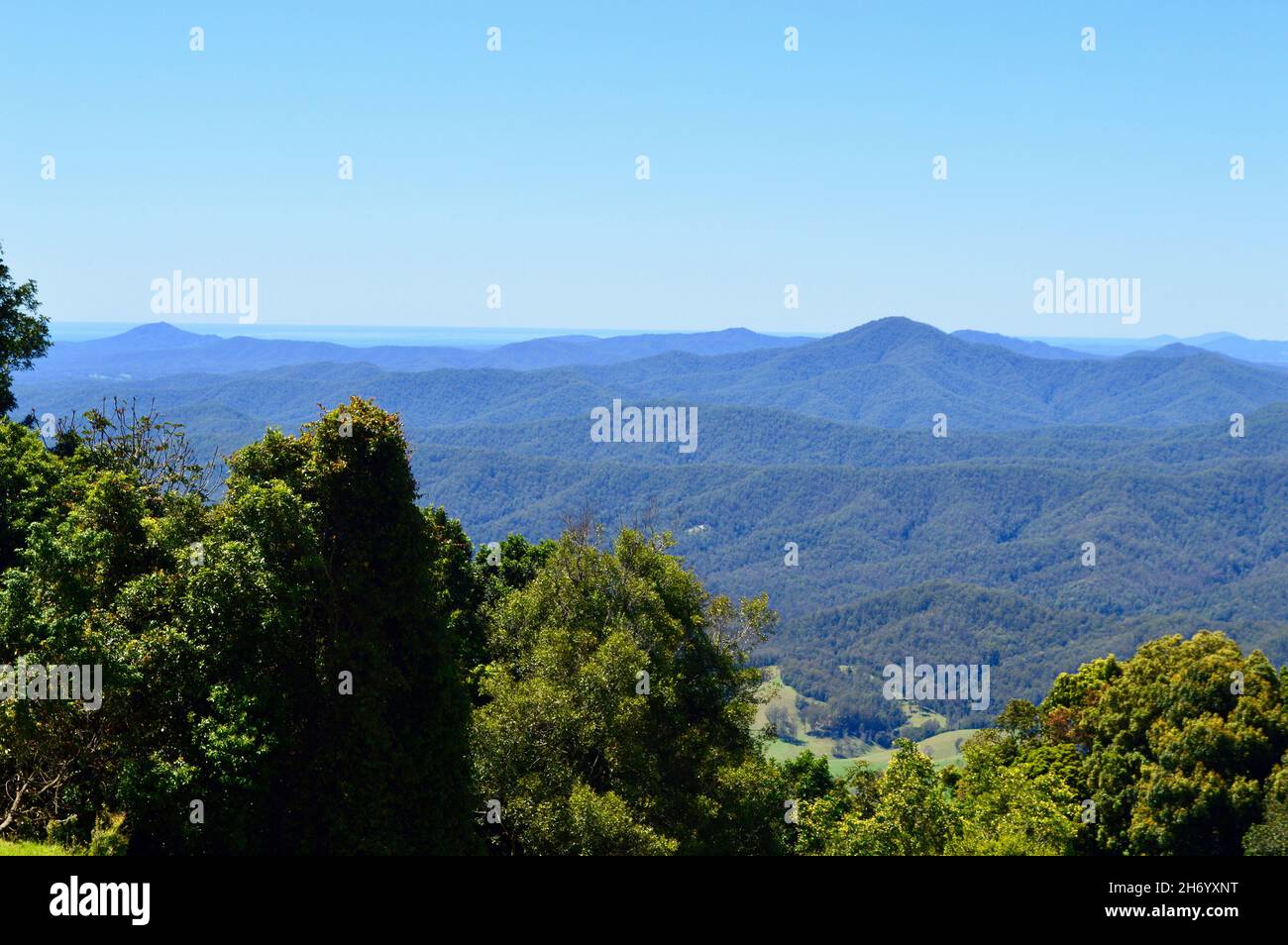 A view of the New England Tablelands from Griffiths Lookout, NSW Stock Photo