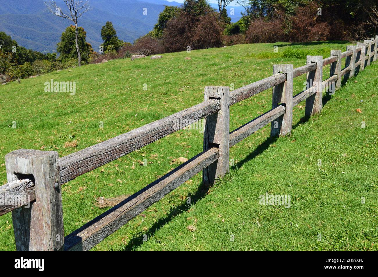 A fence in the countryside Stock Photo - Alamy