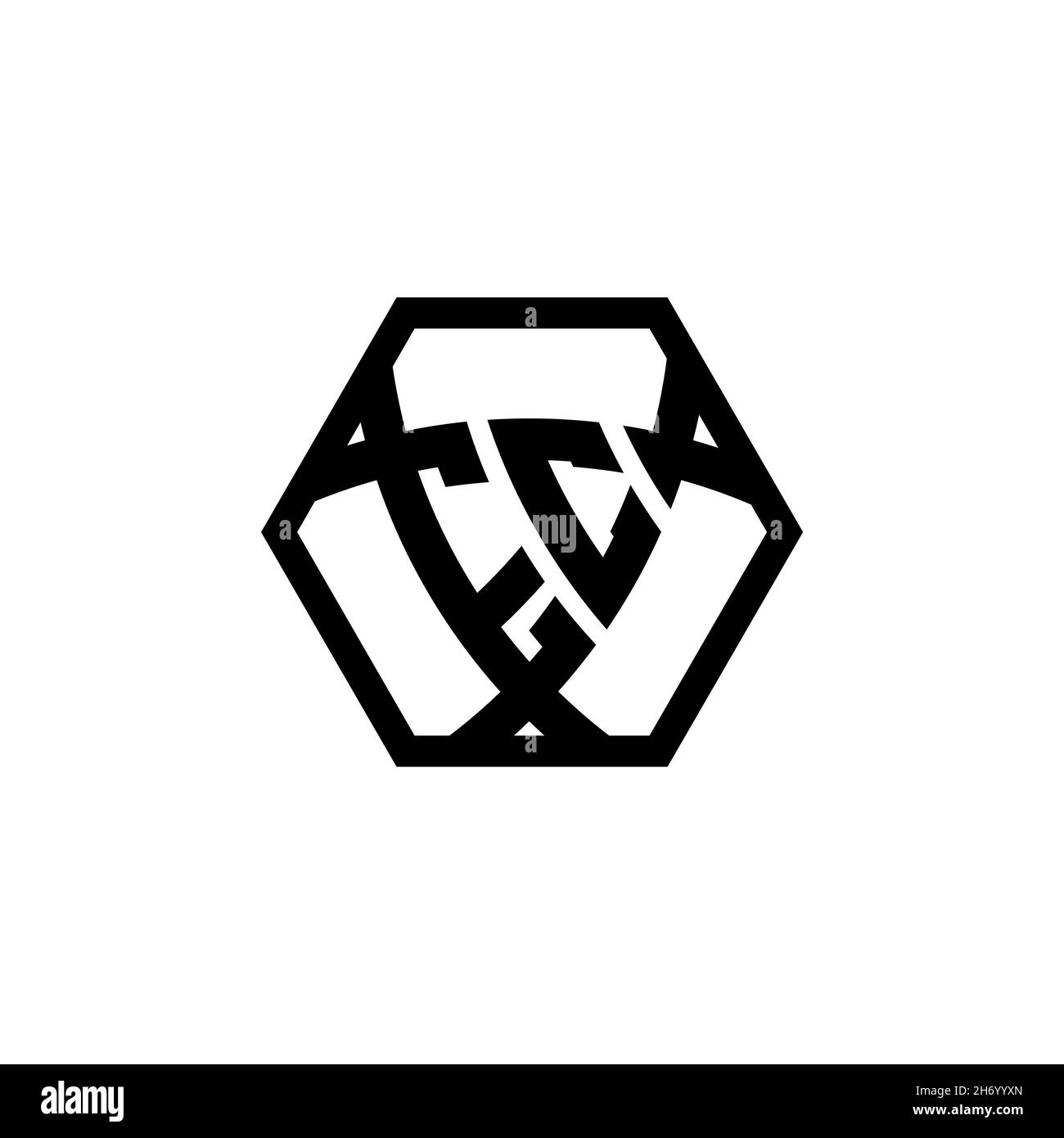 EC Monogram logo letter with triangle shield shape hexagonal rounded. Triangle monogram logo, shield monogram logo, triangle shield letter. Stock Vector