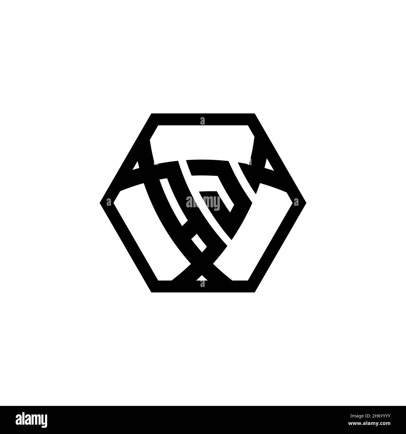 BJ Monogram logo letter with triangle shield shape hexagonal rounded. Triangle monogram logo, shield monogram logo, triangle shield letter. Stock Vector