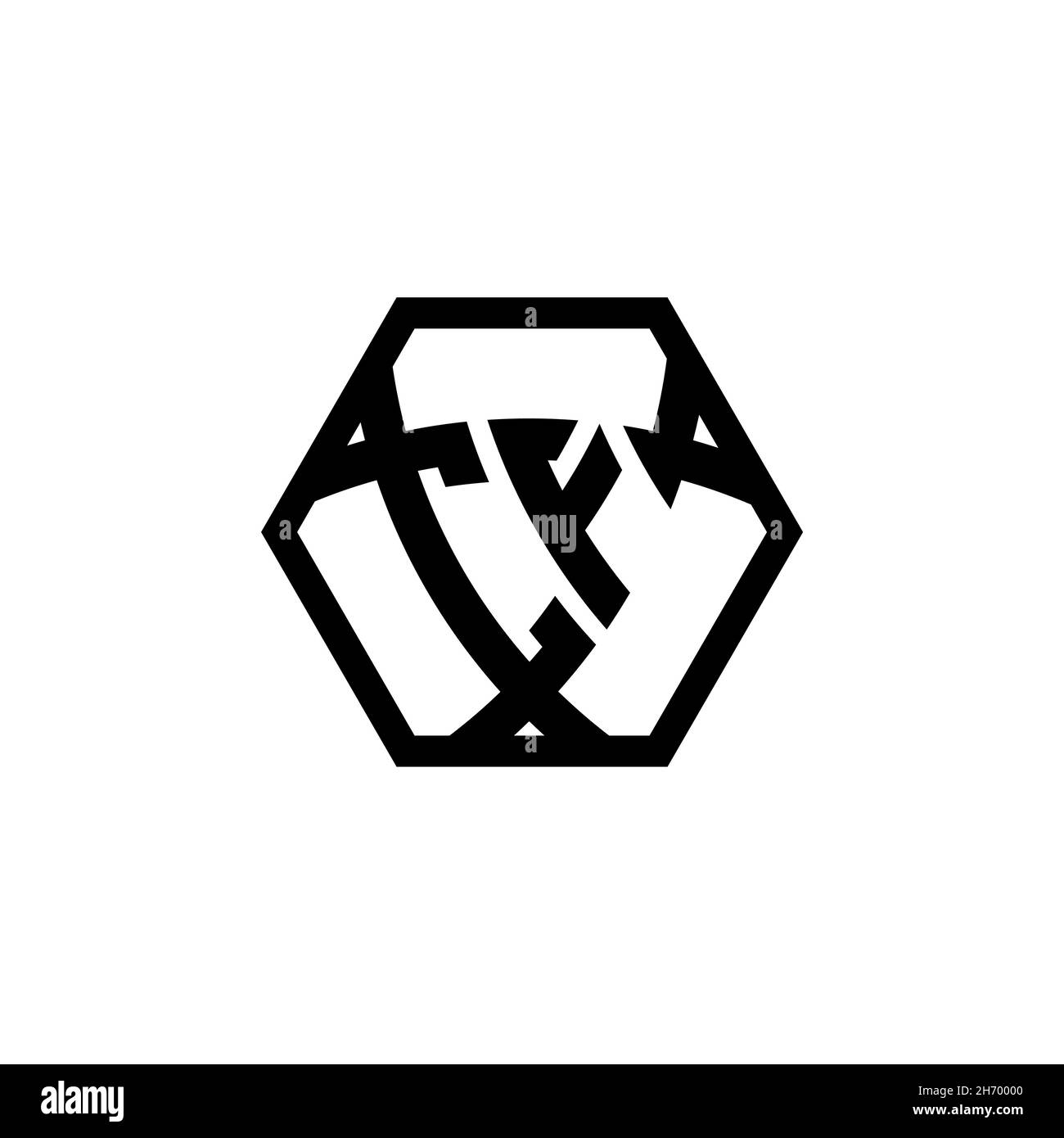 CF Monogram logo letter with triangle shield shape hexagonal rounded. Triangle monogram logo, shield monogram logo, triangle shield letter. Stock Vector