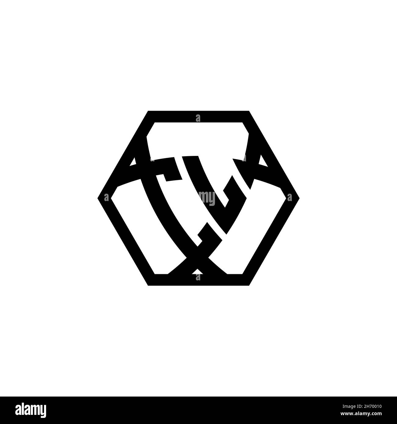 CL Monogram logo letter with triangle shield shape hexagonal rounded. Triangle monogram logo, shield monogram logo, triangle shield letter. Stock Vector