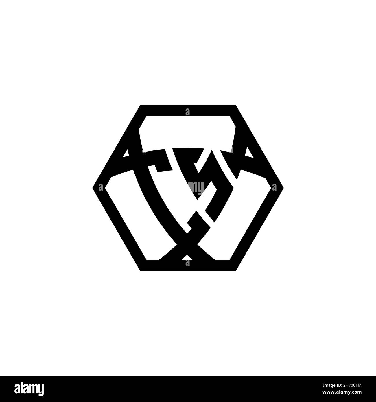 CS Monogram logo letter with triangle shield shape hexagonal rounded. Triangle monogram logo, shield monogram logo, triangle shield letter. Stock Vector
