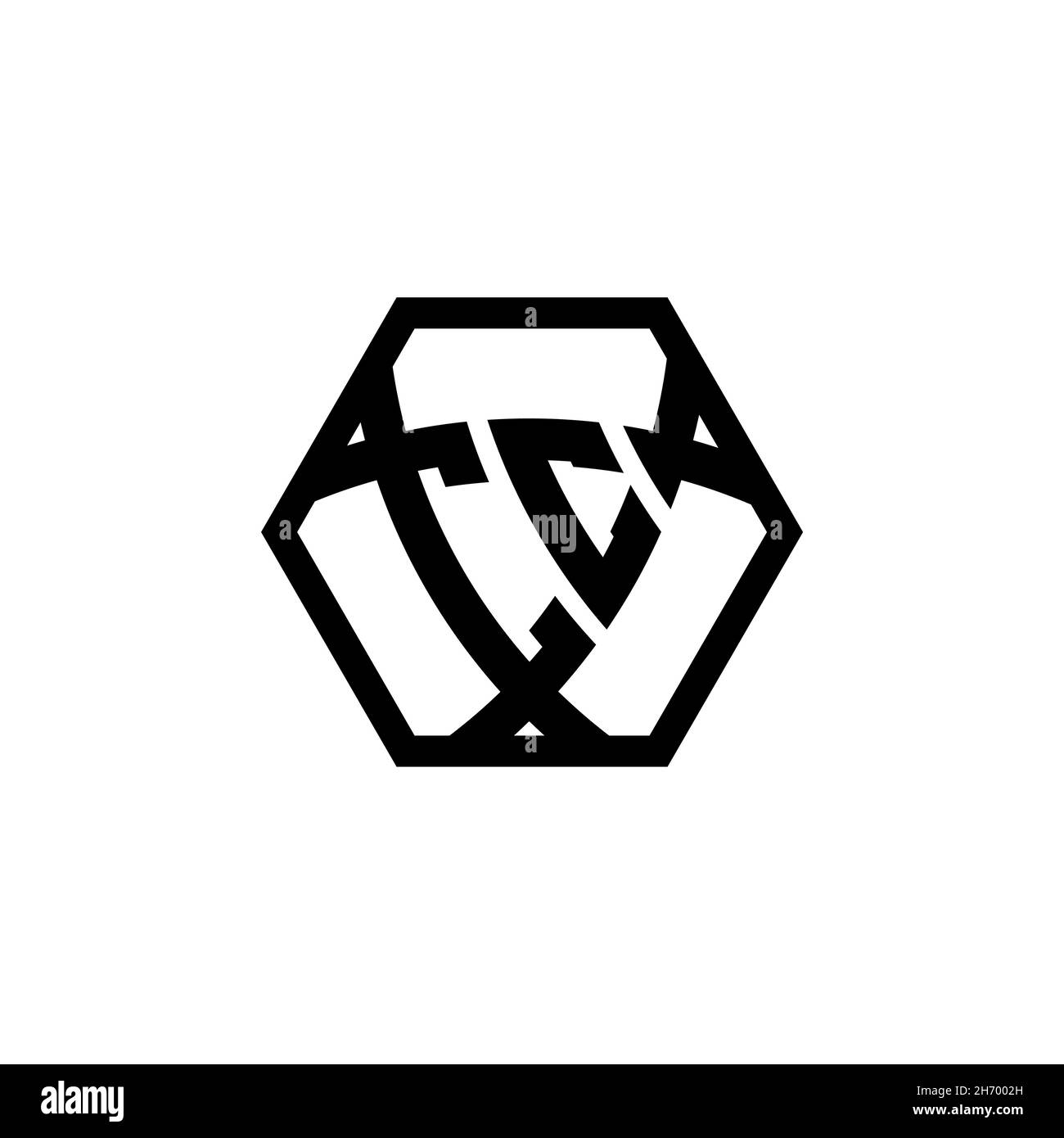 CC Monogram logo letter with triangle shield shape hexagonal rounded. Triangle monogram logo, shield monogram logo, triangle shield letter. Stock Vector