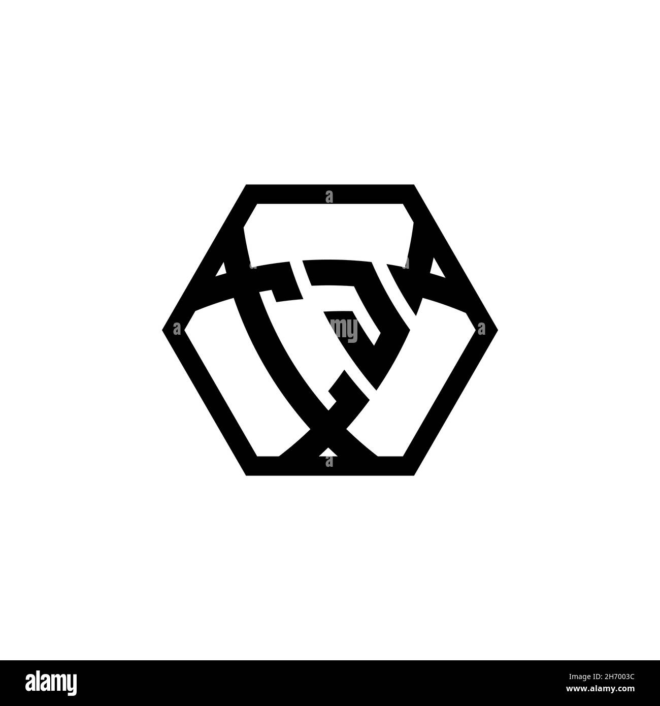 CJ Monogram logo letter with triangle shield shape hexagonal rounded. Triangle monogram logo, shield monogram logo, triangle shield letter. Stock Vector