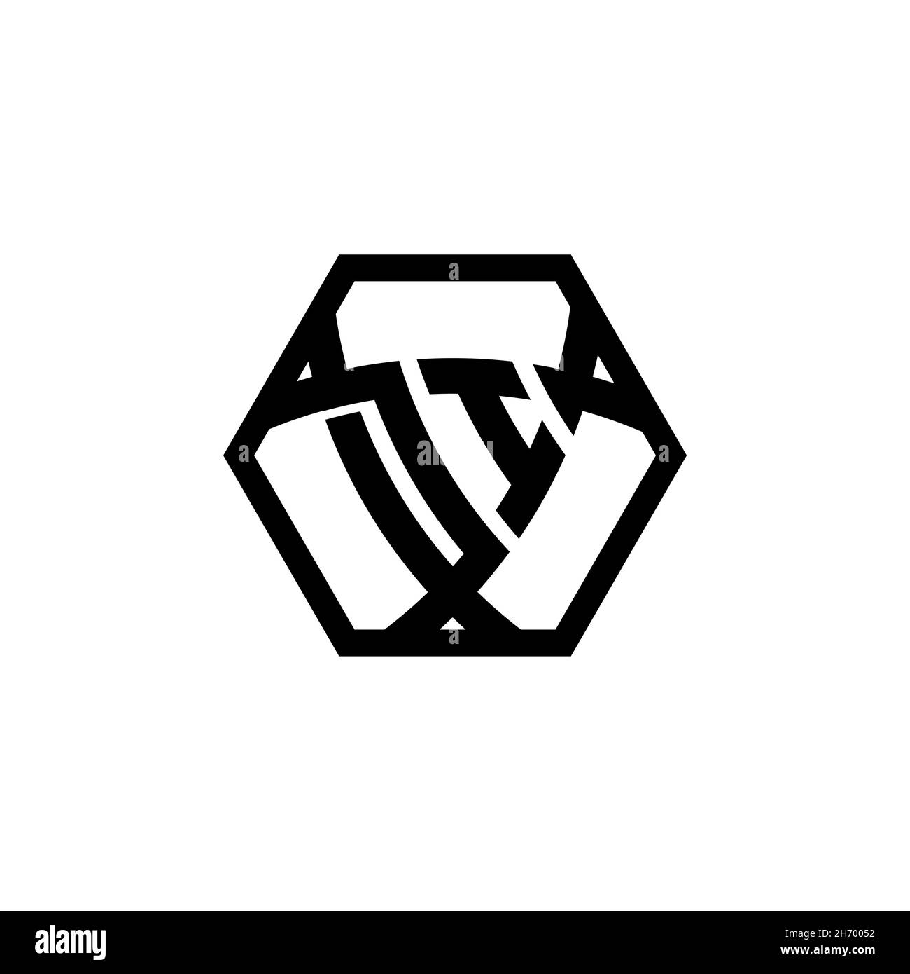 DI Monogram logo letter with triangle shield shape hexagonal rounded. Triangle monogram logo, shield monogram logo, triangle shield letter. Stock Vector