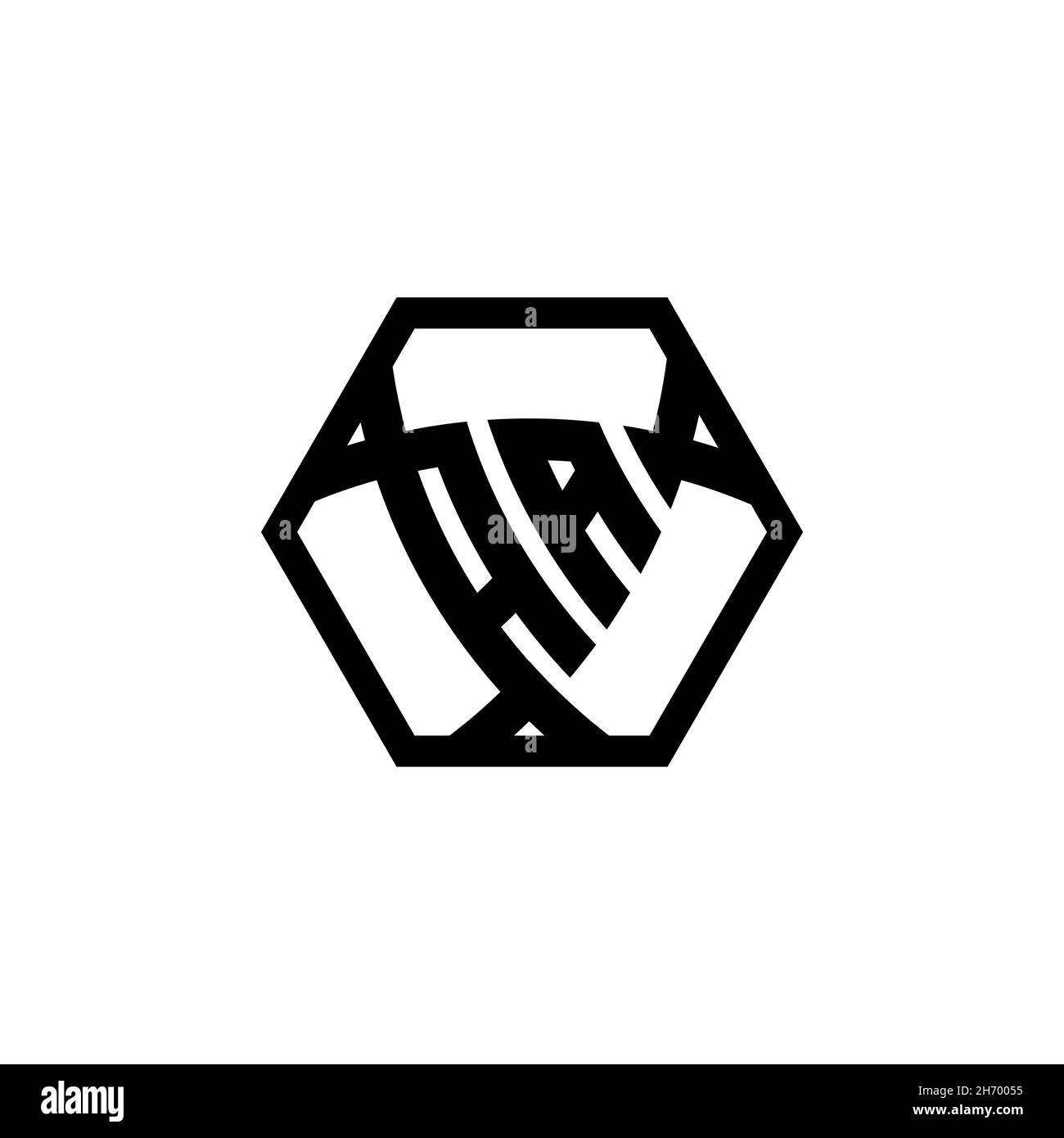 AA Monogram logo letter with triangle shield shape hexagonal rounded ...