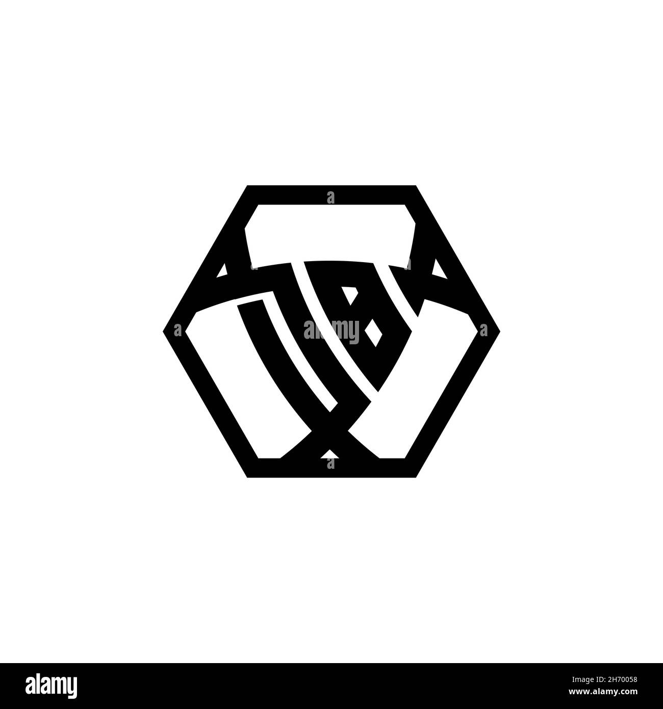 DB Monogram logo letter with triangle shield shape hexagonal rounded. Triangle monogram logo, shield monogram logo, triangle shield letter. Stock Vector