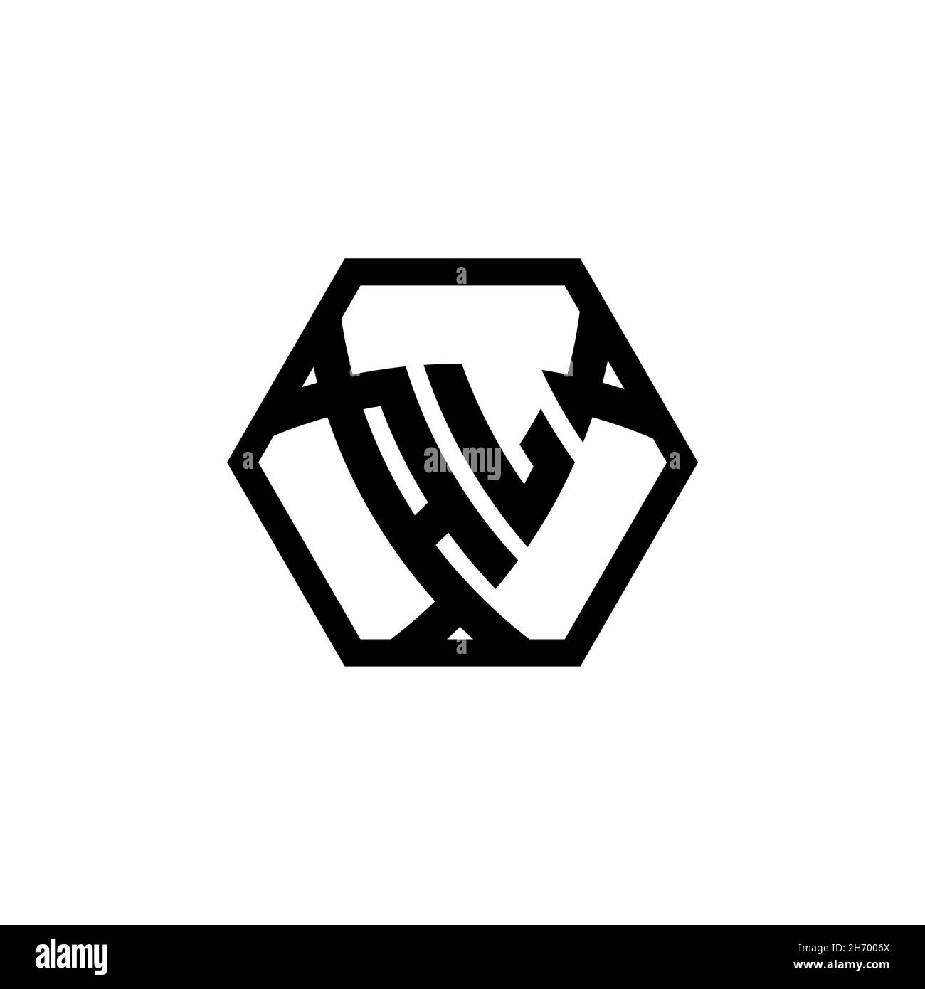 AL Monogram logo letter with triangle shield shape hexagonal rounded. Triangle monogram logo, shield monogram logo, triangle shield letter. Stock Vector