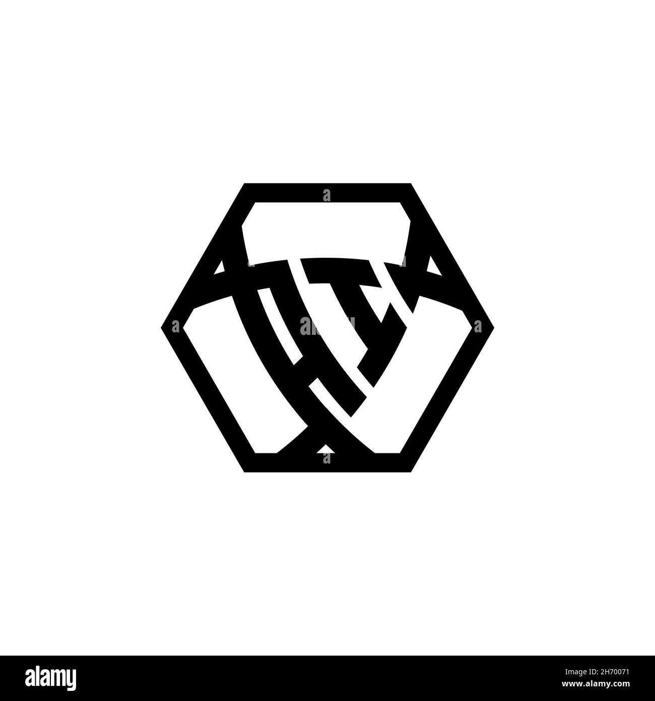 AI Monogram logo letter with triangle shield shape hexagonal rounded. Triangle monogram logo, shield monogram logo, triangle shield letter. Stock Vector