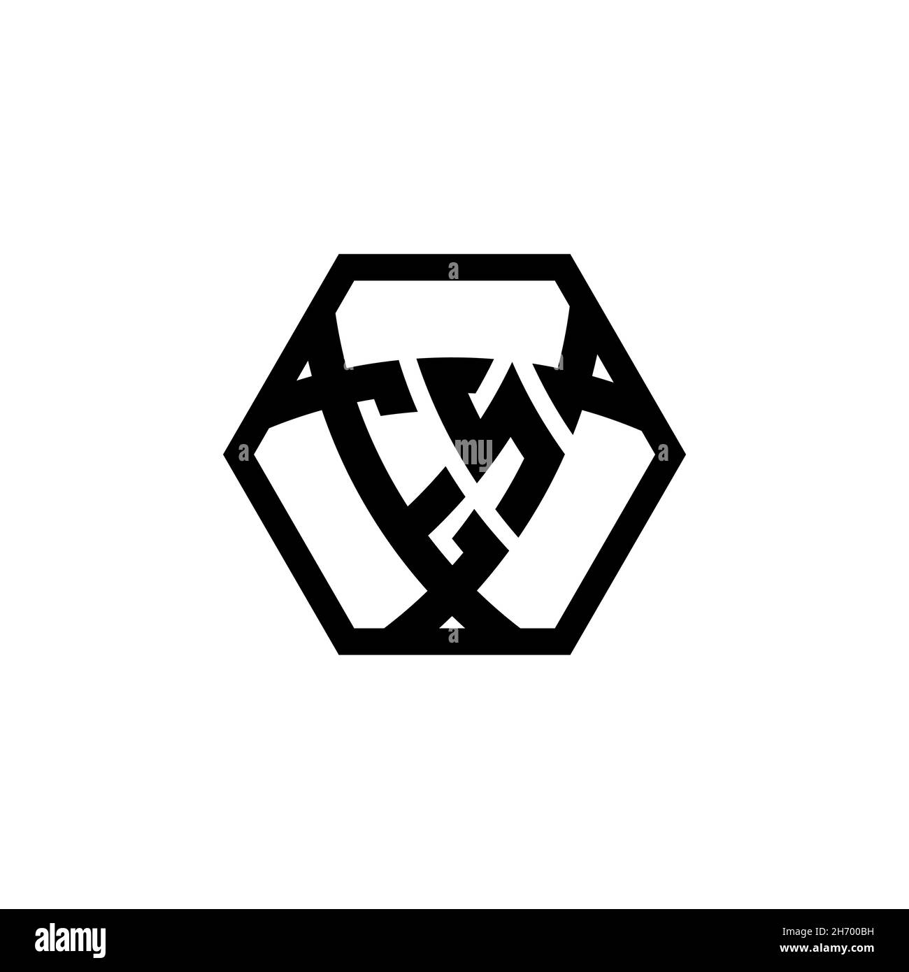 ES Monogram logo letter with triangle shield shape hexagonal rounded. Triangle monogram logo, shield monogram logo, triangle shield letter. Stock Vector