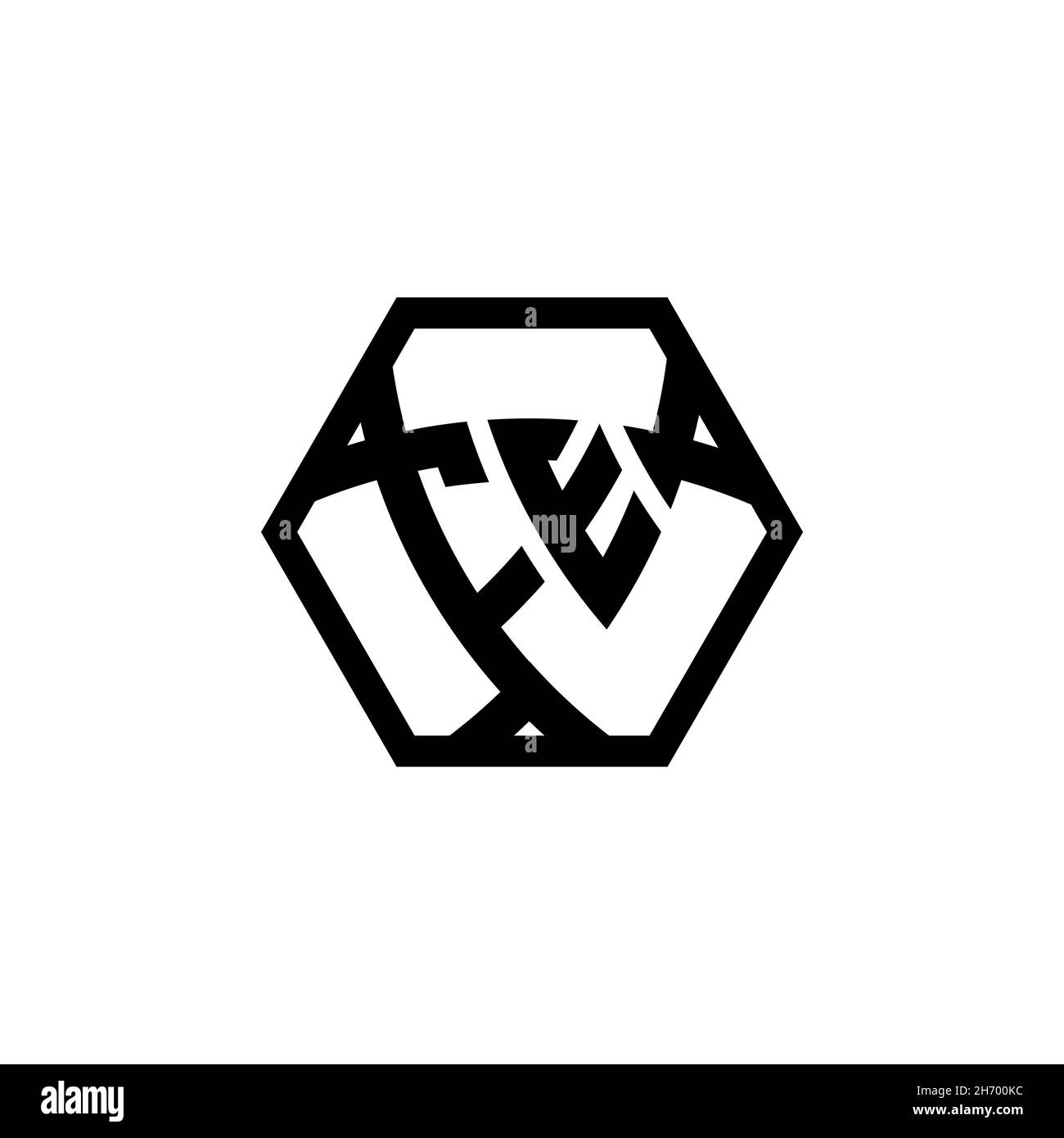 FE Monogram logo letter with triangle shield shape hexagonal rounded. Triangle monogram logo, shield monogram logo, triangle shield letter. Stock Vector
