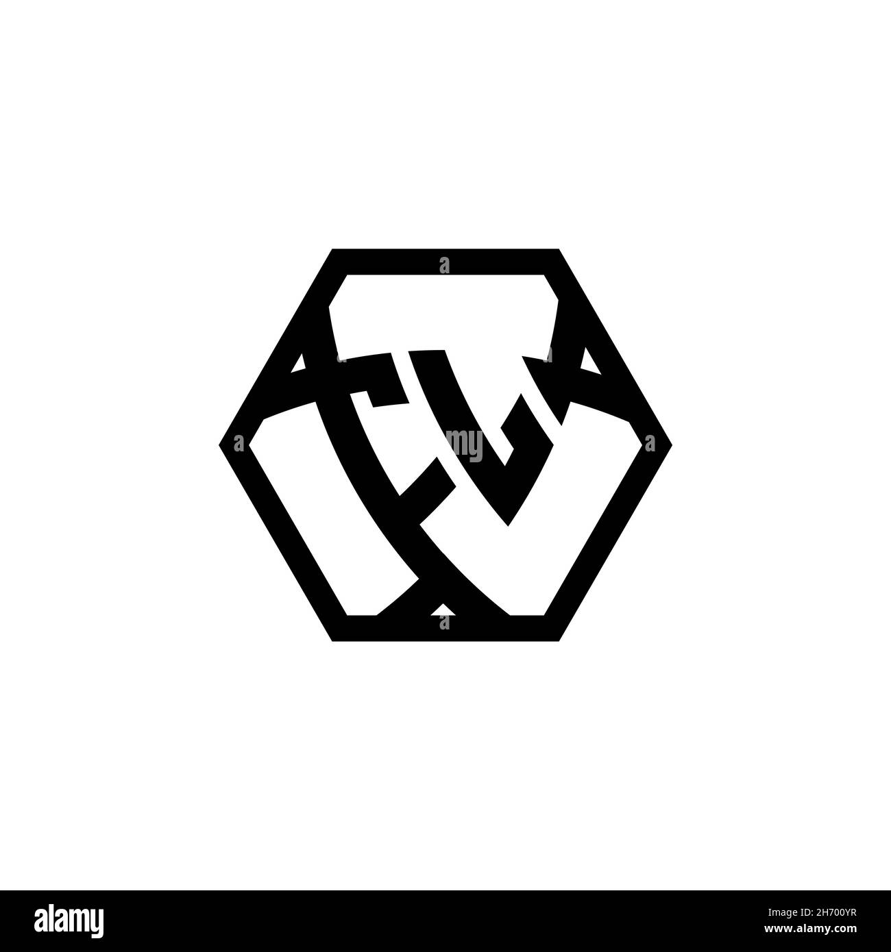 FL Monogram logo letter with triangle shield shape hexagonal rounded. Triangle monogram logo, shield monogram logo, triangle shield letter. Stock Vector