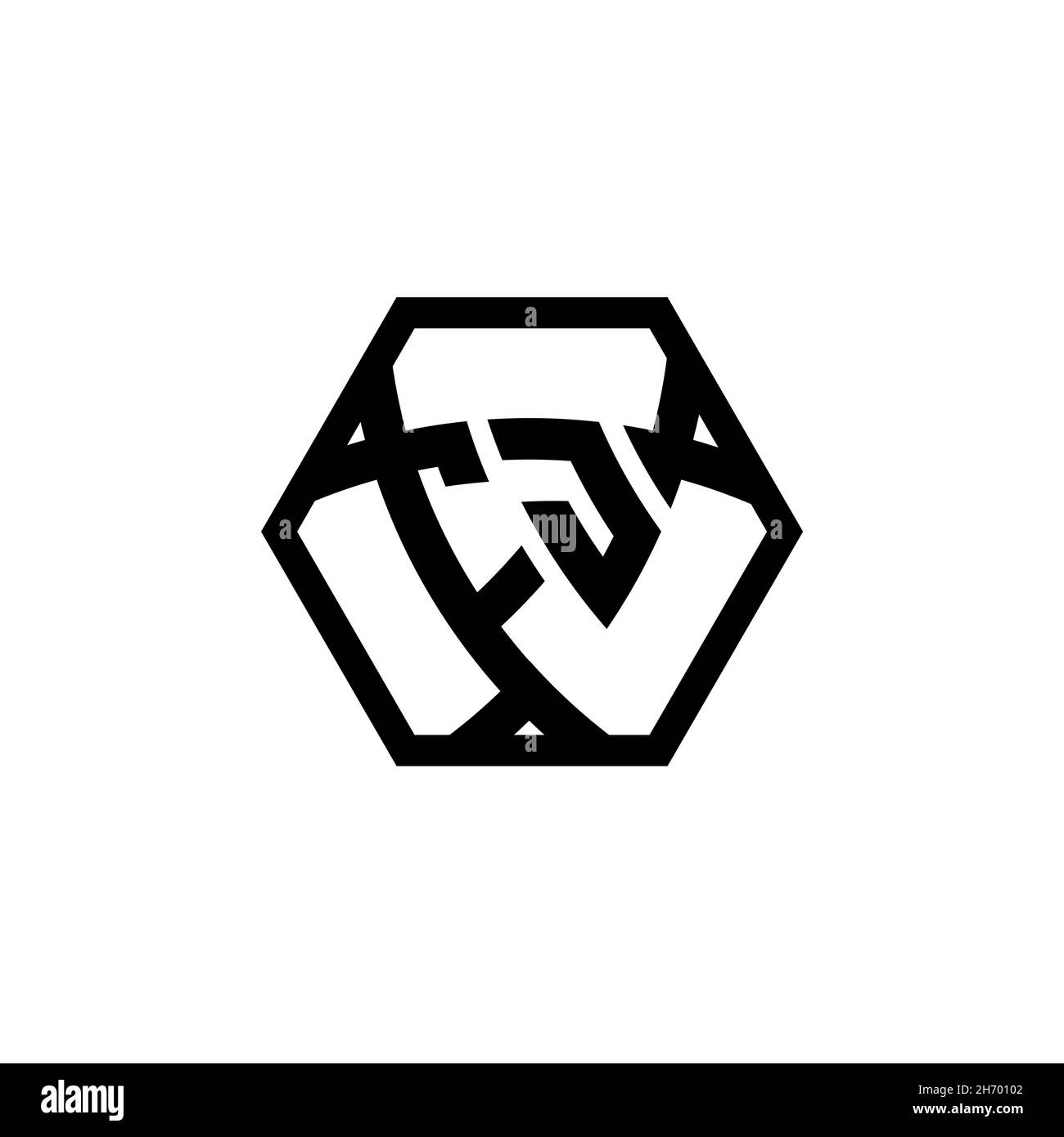 FJ Monogram logo letter with triangle shield shape hexagonal rounded. Triangle monogram logo, shield monogram logo, triangle shield letter. Stock Vector