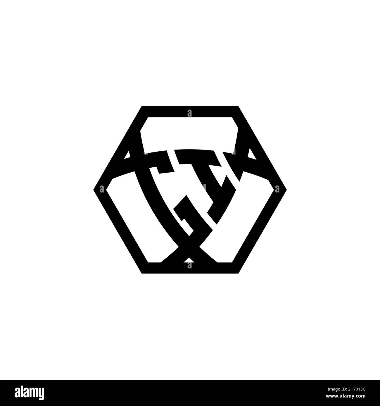 GI Monogram logo letter with triangle shield shape hexagonal rounded. Triangle monogram logo, shield monogram logo, triangle shield letter. Stock Vector