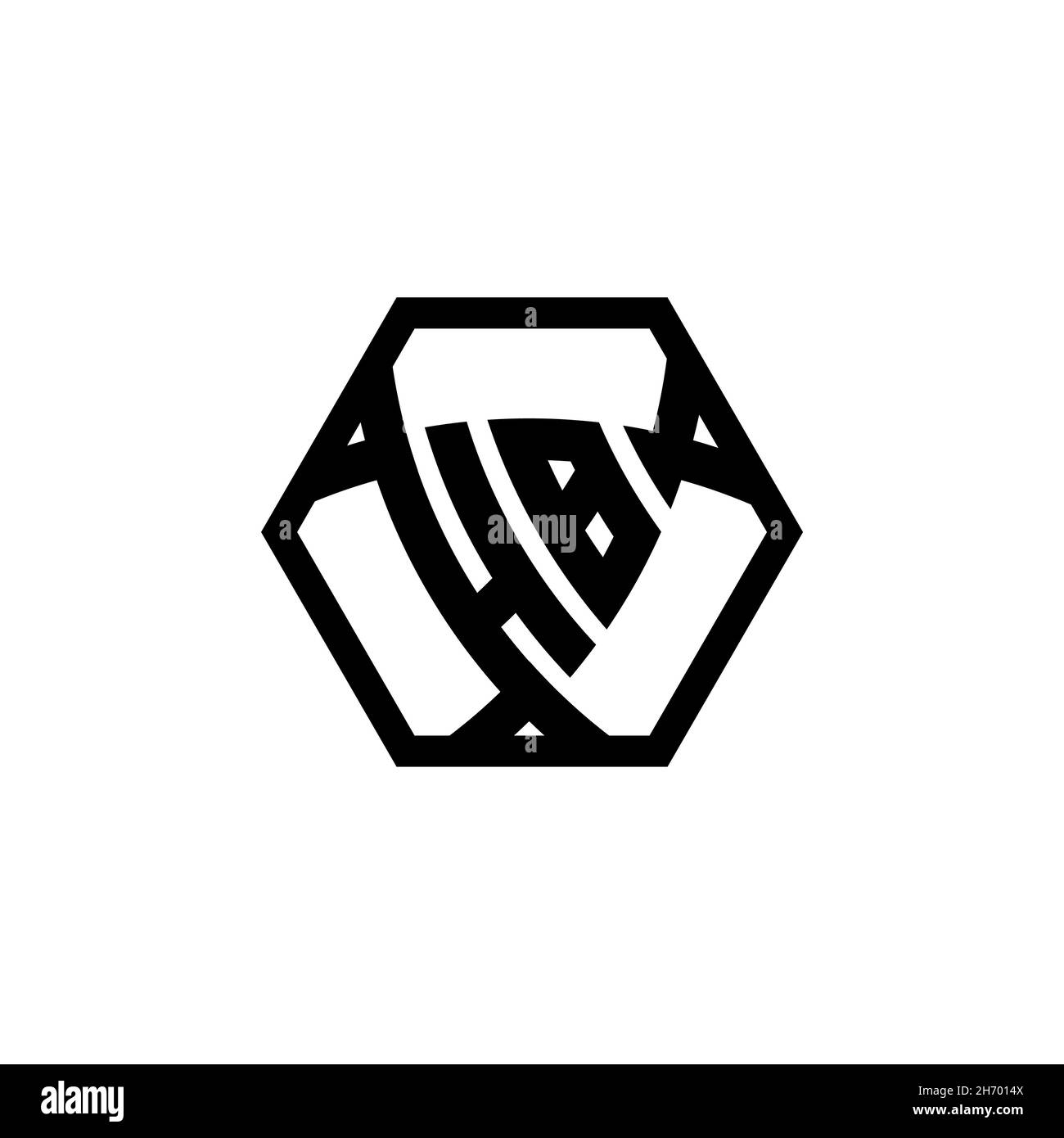 HB Monogram logo letter with triangle shield shape hexagonal rounded. Triangle monogram logo, shield monogram logo, triangle shield letter. Stock Vector