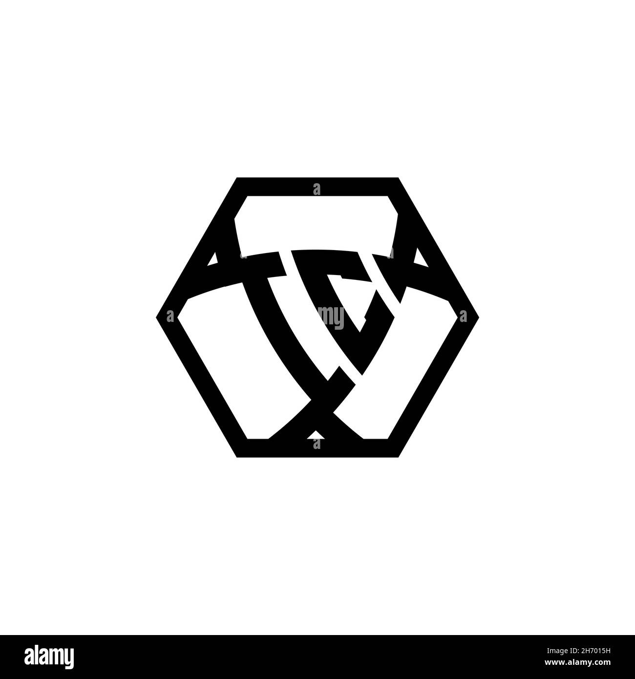IC Monogram logo letter with triangle shield shape hexagonal rounded. Triangle monogram logo, shield monogram logo, triangle shield letter. Stock Vector