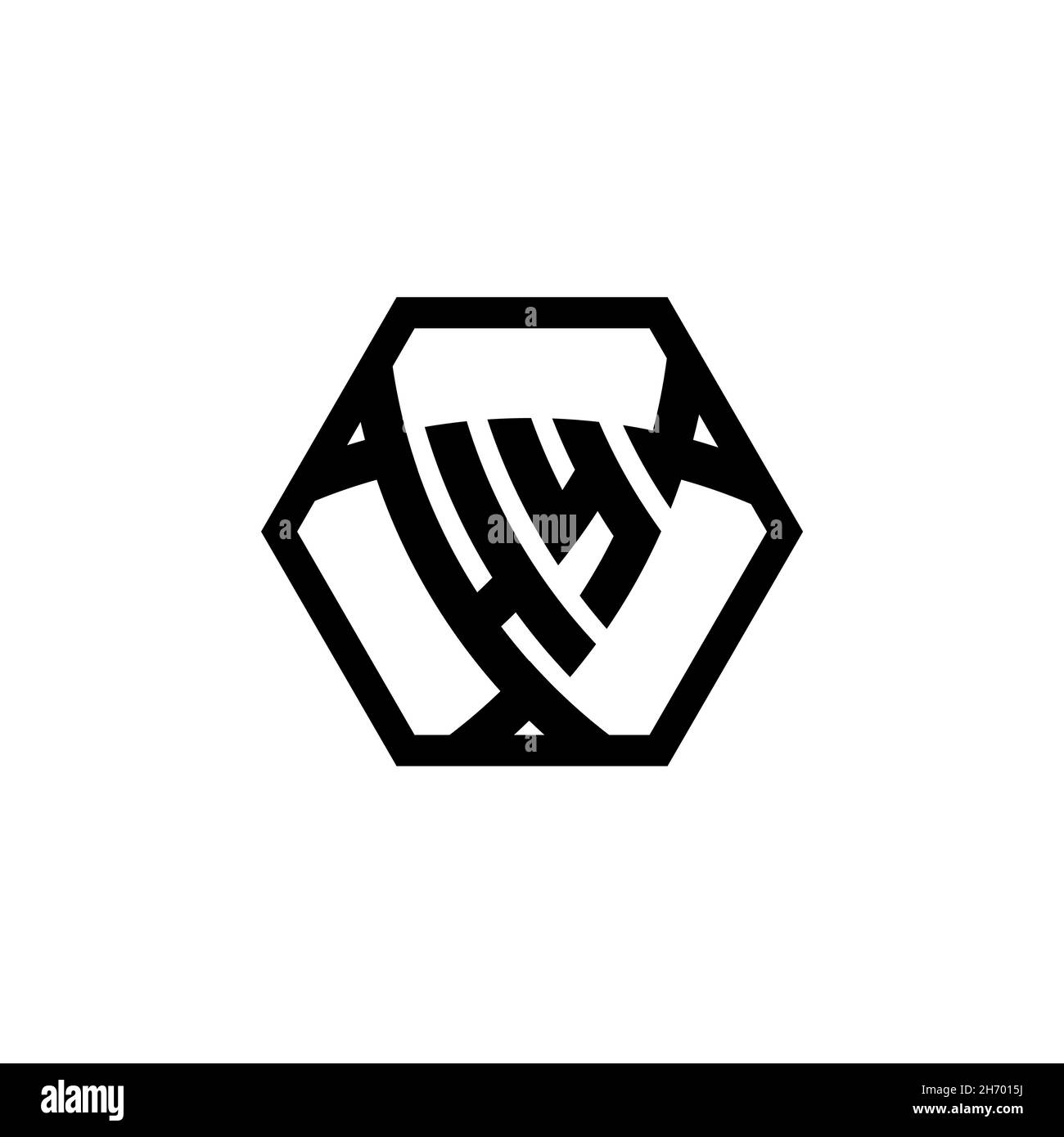 HY Monogram logo letter with triangle shield shape hexagonal rounded. Triangle monogram logo, shield monogram logo, triangle shield letter. Stock Vector