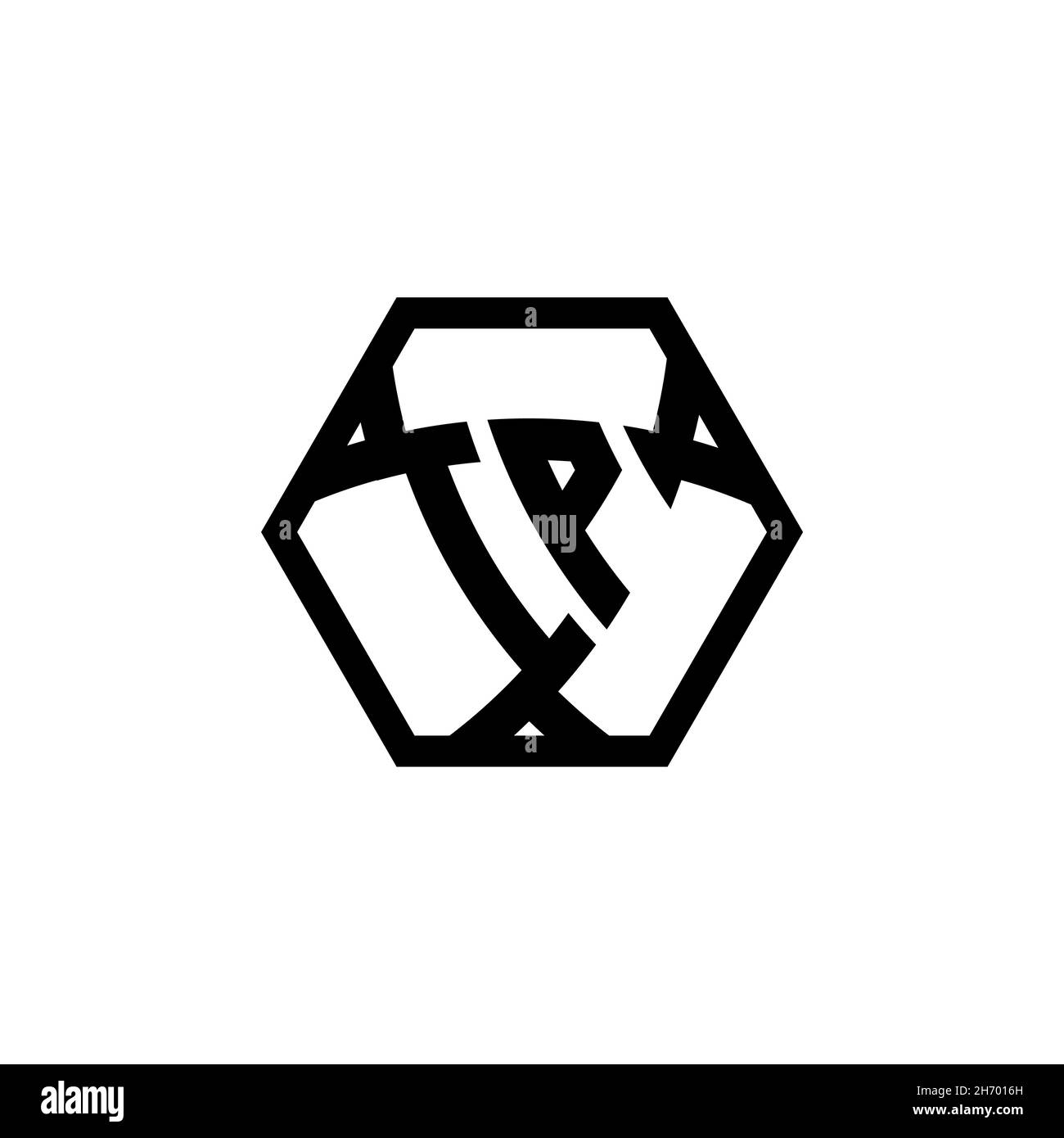 IP Monogram logo letter with triangle shield shape hexagonal rounded. Triangle monogram logo, shield monogram logo, triangle shield letter. Stock Vector