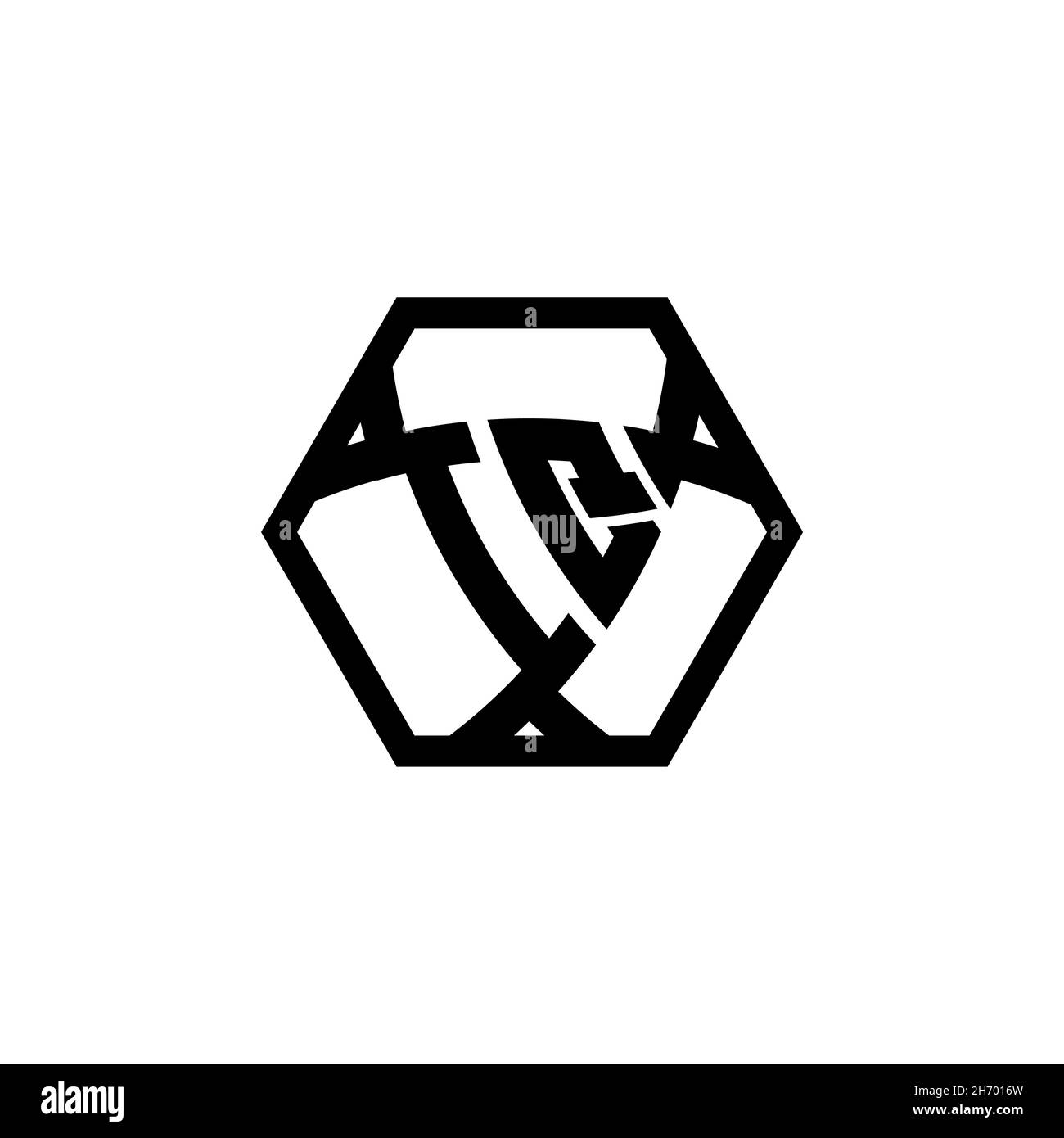 IQ Monogram logo letter with triangle shield shape hexagonal rounded. Triangle monogram logo, shield monogram logo, triangle shield letter. Stock Vector