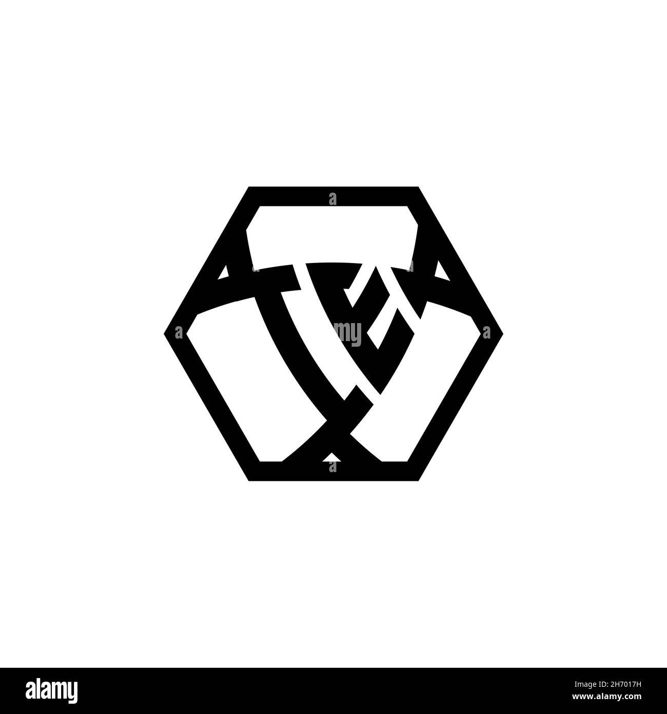 IE Monogram logo letter with triangle shield shape hexagonal rounded. Triangle monogram logo, shield monogram logo, triangle shield letter. Stock Vector