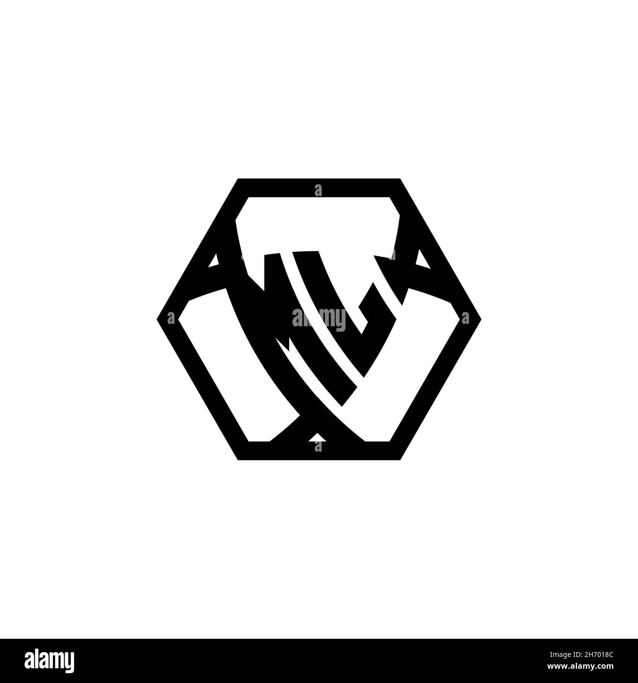 ML Monogram logo letter with triangle shield shape hexagonal rounded. Triangle monogram logo, shield monogram logo, triangle shield letter. Stock Vector
