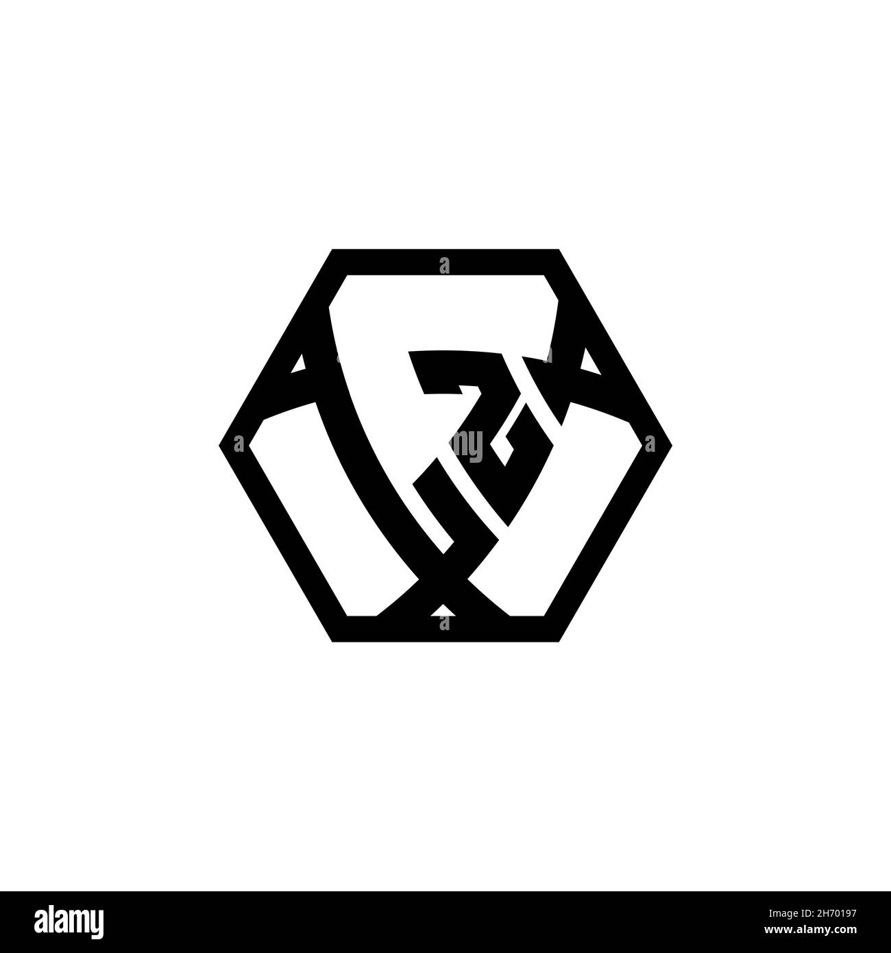 LZ Monogram logo letter with triangle shield shape hexagonal rounded. Triangle monogram logo, shield monogram logo, triangle shield letter. Stock Vector