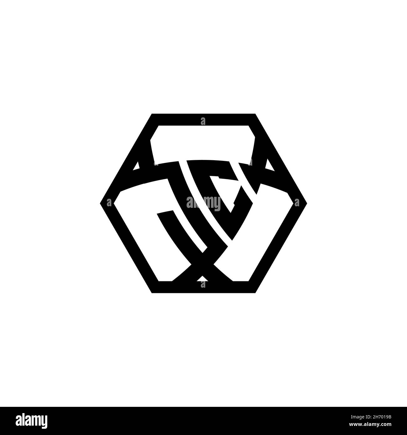 JC Monogram logo letter with triangle shield shape hexagonal rounded. Triangle monogram logo, shield monogram logo, triangle shield letter. Stock Vector