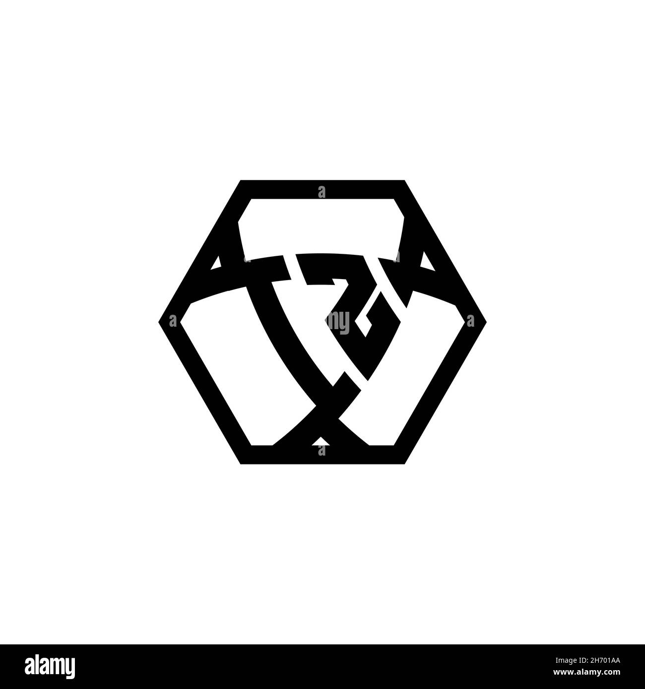 IZ Monogram logo letter with triangle shield shape hexagonal rounded. Triangle monogram logo, shield monogram logo, triangle shield letter. Stock Vector