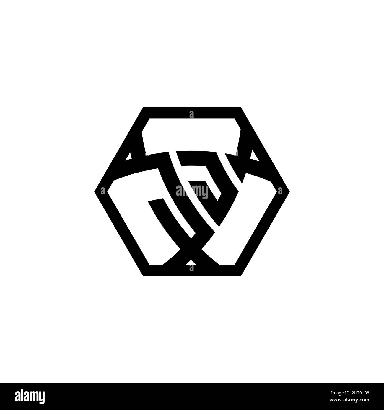 JJ Monogram logo letter with triangle shield shape hexagonal rounded. Triangle monogram logo, shield monogram logo, triangle shield letter. Stock Vector