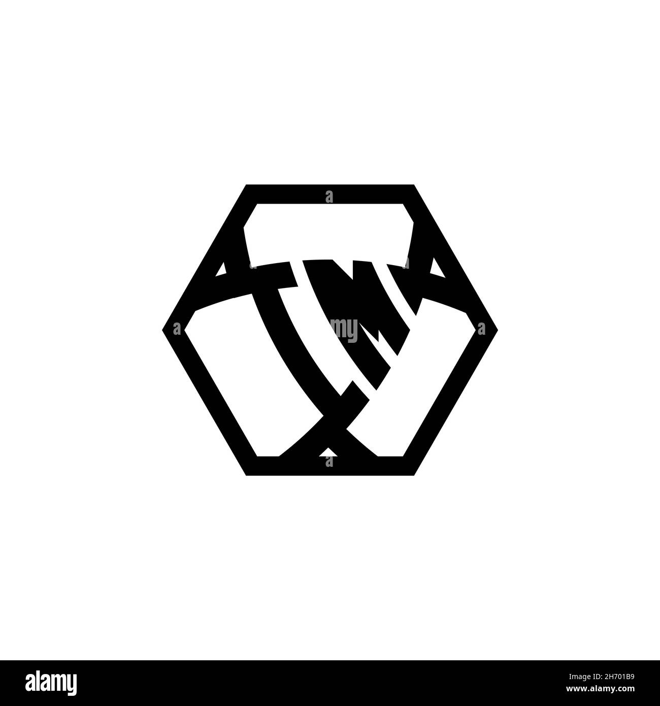 IM Monogram logo letter with triangle shield shape hexagonal rounded. Triangle monogram logo, shield monogram logo, triangle shield letter. Stock Vector
