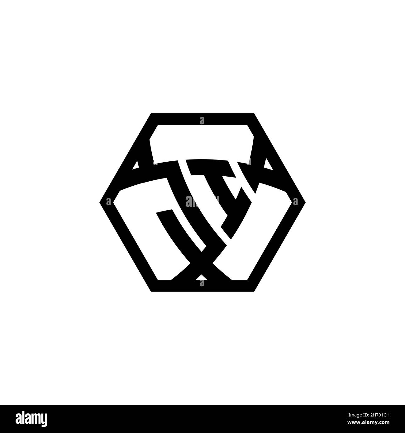 JI Monogram logo letter with triangle shield shape hexagonal rounded. Triangle monogram logo, shield monogram logo, triangle shield letter. Stock Vector