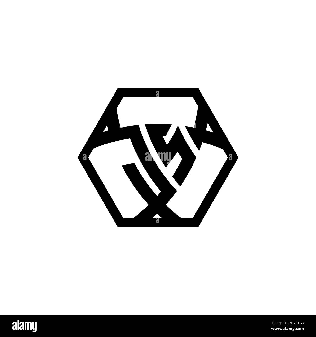JS Monogram logo letter with triangle shield shape hexagonal rounded. Triangle monogram logo, shield monogram logo, triangle shield letter. Stock Vector