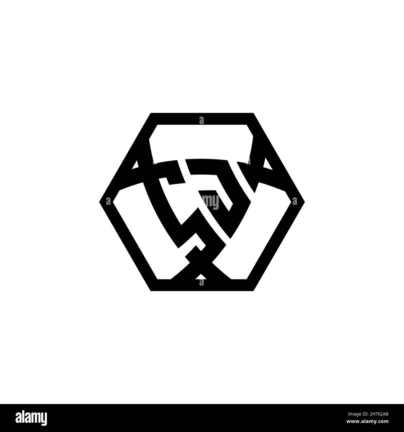 SJ Monogram logo letter with triangle shield shape hexagonal rounded. Triangle monogram logo, shield monogram logo, triangle shield letter. Stock Vector