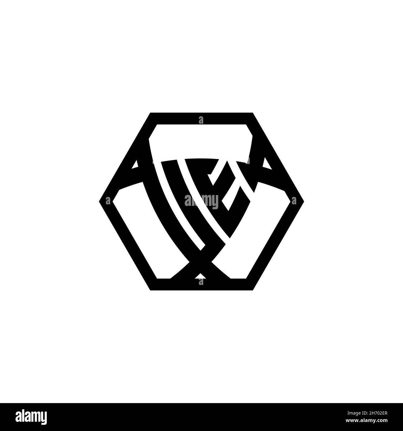 UE Monogram logo letter with triangle shield shape hexagonal rounded. Triangle monogram logo, shield monogram logo, triangle shield letter. Stock Vector