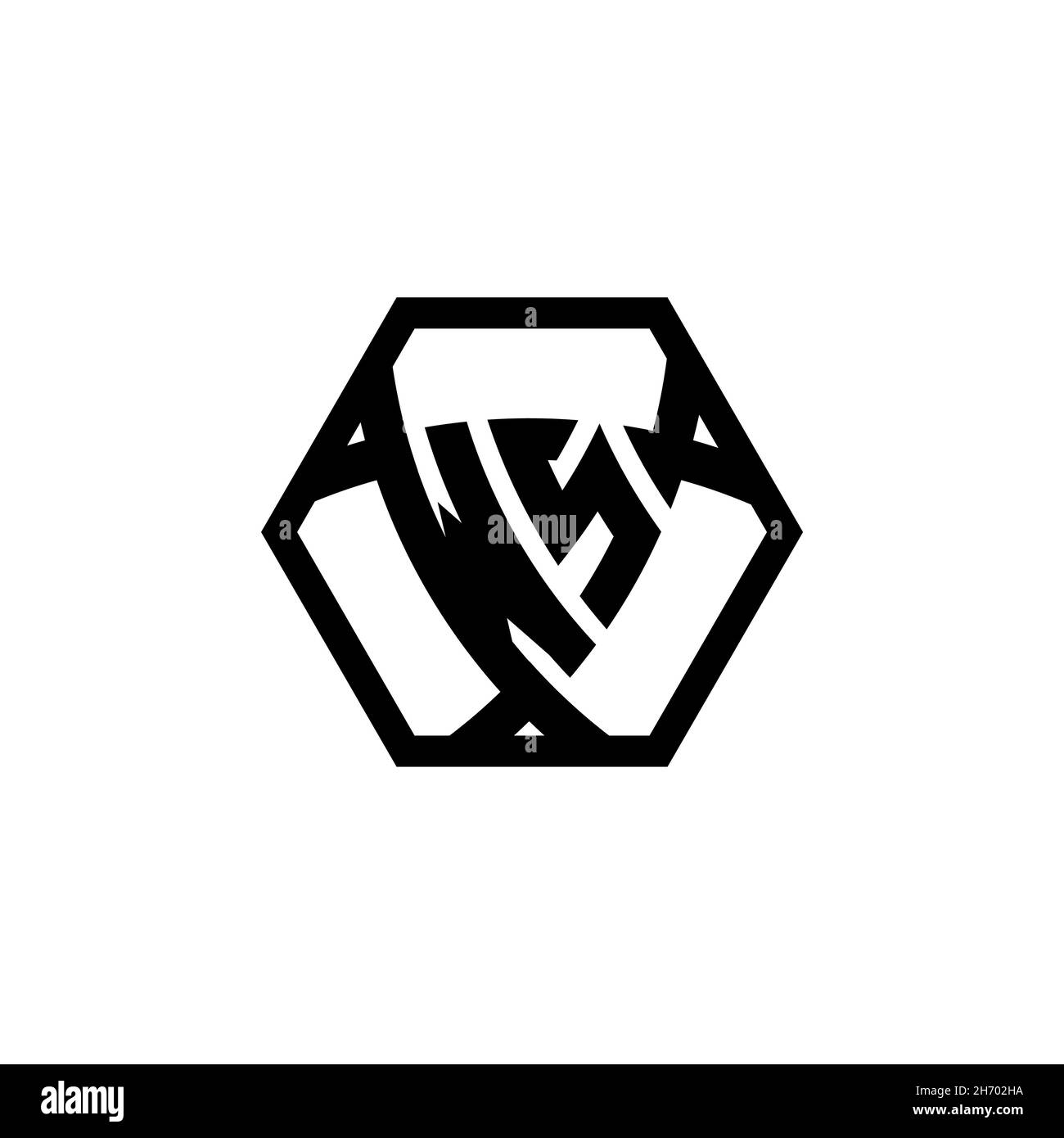WS Monogram logo letter with triangle shield shape hexagonal rounded. Triangle monogram logo, shield monogram logo, triangle shield letter. Stock Vector