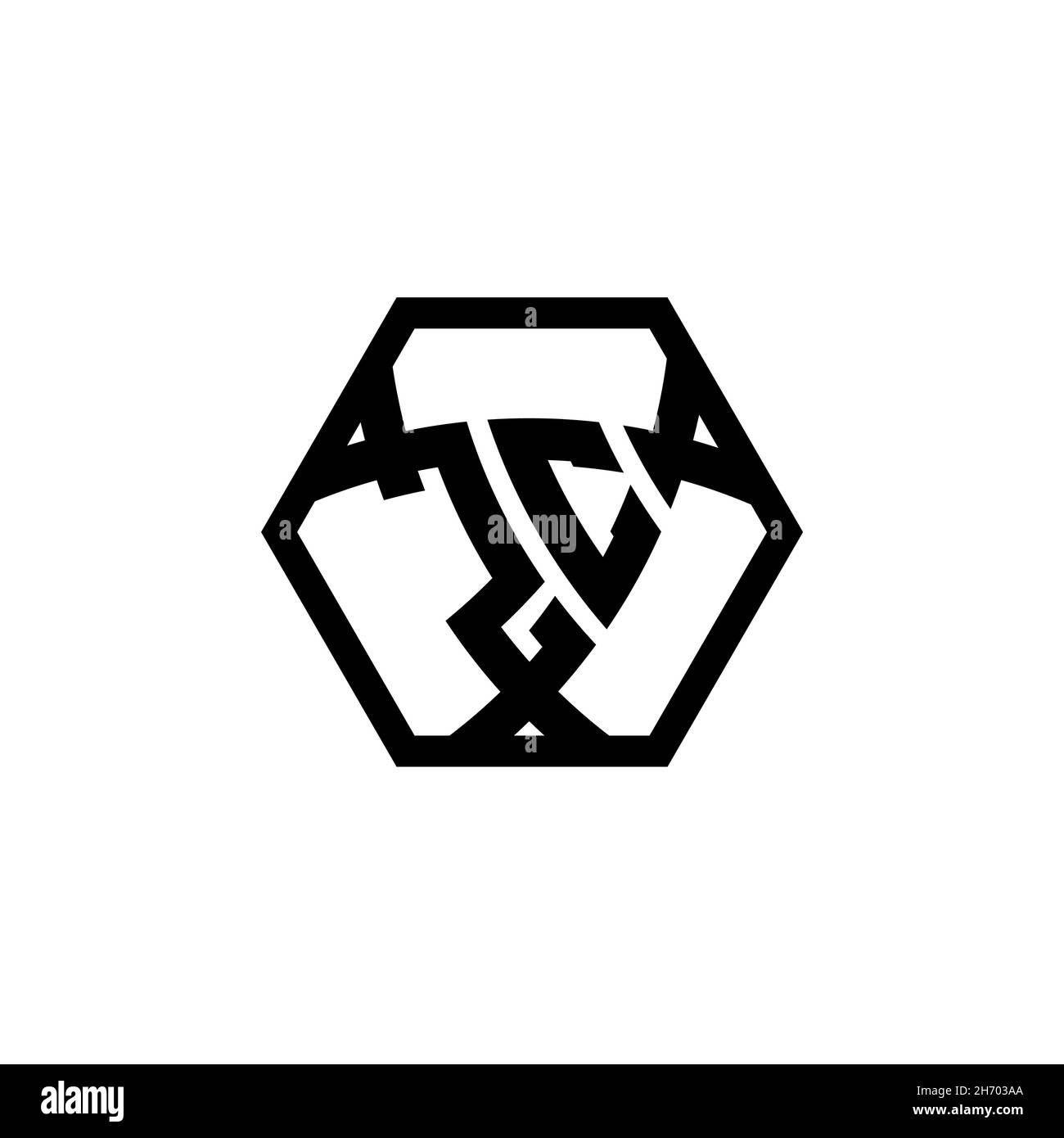 ZC Monogram logo letter with triangle shield shape hexagonal rounded. Triangle monogram logo, shield monogram logo, triangle shield letter. Stock Vector