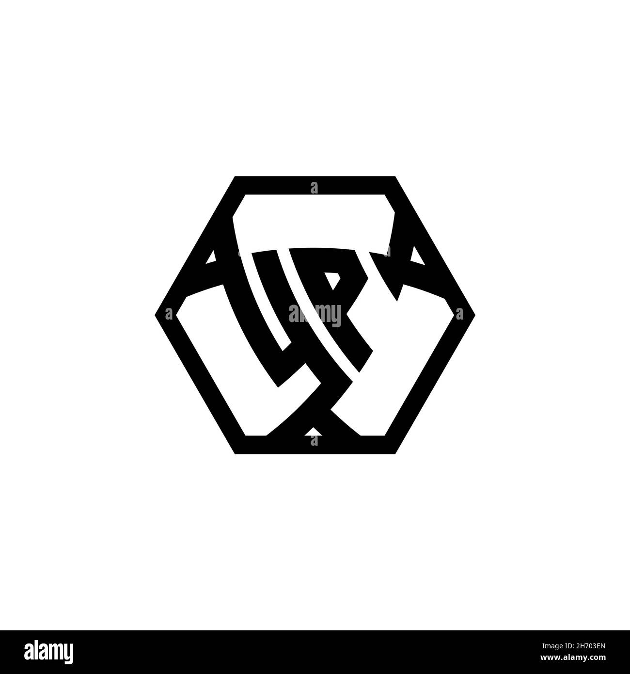 YP Monogram logo letter with triangle shield shape hexagonal rounded. Triangle monogram logo, shield monogram logo, triangle shield letter. Stock Vector