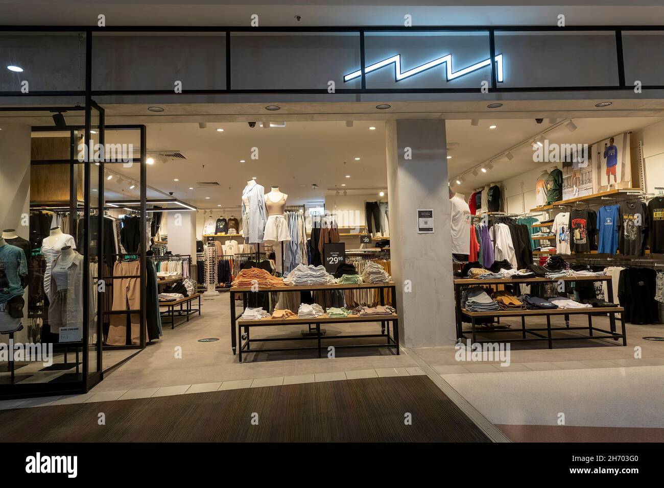 Townsville, Queensland, Australia - November 2021: Ladies and mens fashion store instore display Stock Photo